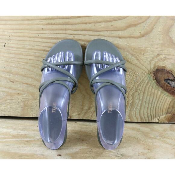 Tkees Sandals Womens 8 Green Vegan Leather Sloane Slip Ons New - Picture 4 of 8